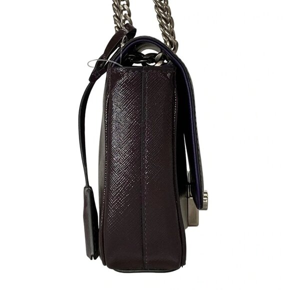 Auth PRADA Purple Patent Leather Shoulder Bag - Picture 3 of 14